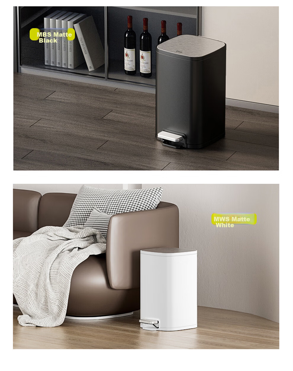 EKO 10L Stainless Steel Pedal Trash Can with Lid Large Household Bathroom Kitchen Model 9584 Recommended by Zhang Ruoyun 11