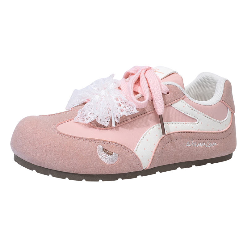 Warrior Women's Spring New Sweet Ballet Style Casual Soft Sole Sneakers 3099Y Pink/Beige Size 37