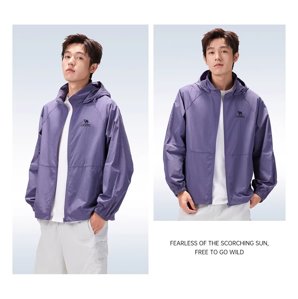 CAMEL Outdoor Sun Protection Jacket 2026 Spring Summer New Windproof Breathable Men's Hooded Water-Repellent Sports Coat 5016 9