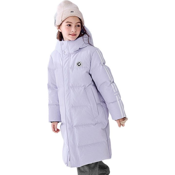 BALABALA Kids Mid-Length Down Jacket Winter Thickened Coat Boys Girls 2025 Hooded Parent-Child Warm Windproof Water-Repellent