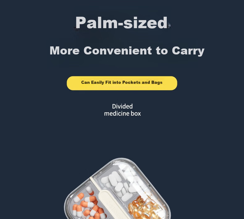 Baiyite Portable Personal Lightproof Weekly Pill Organizer Seven-Day Travel Storage Box Large Capacity Medicine Dispenser 11