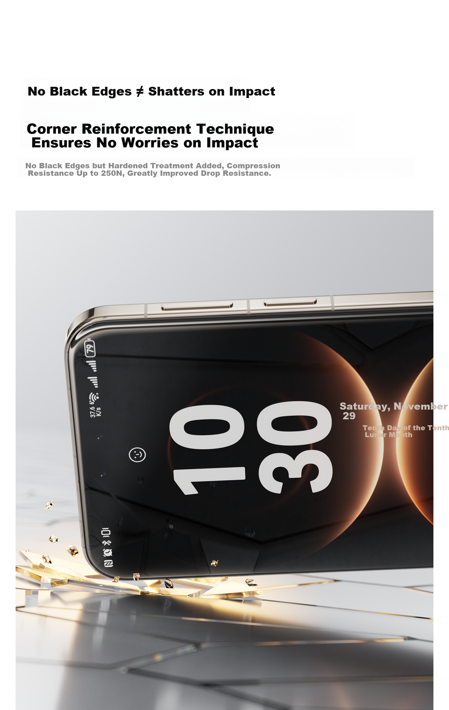 Torras Boundless Film [New Hot Item] Compatible with Huawei Mate 80 Pro Max Tempered Glass Screen Protector 80 Pro Max Phone Film Extraordinary Master RS HD Anti-Fingerprint Dust-Free Case 2-Pack 6