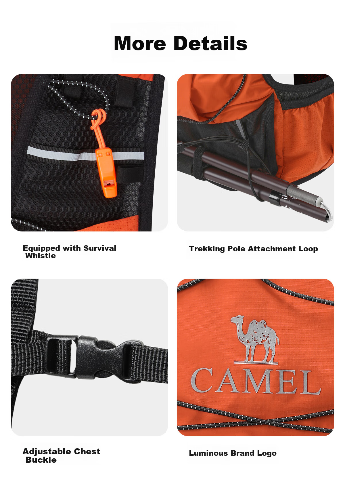 CAMEL Off-Road Running Backpack Sports Double Shoulder Marathon Vest Outdoor Professional Hiking Mountaineering Hydration Backpack 3037 21