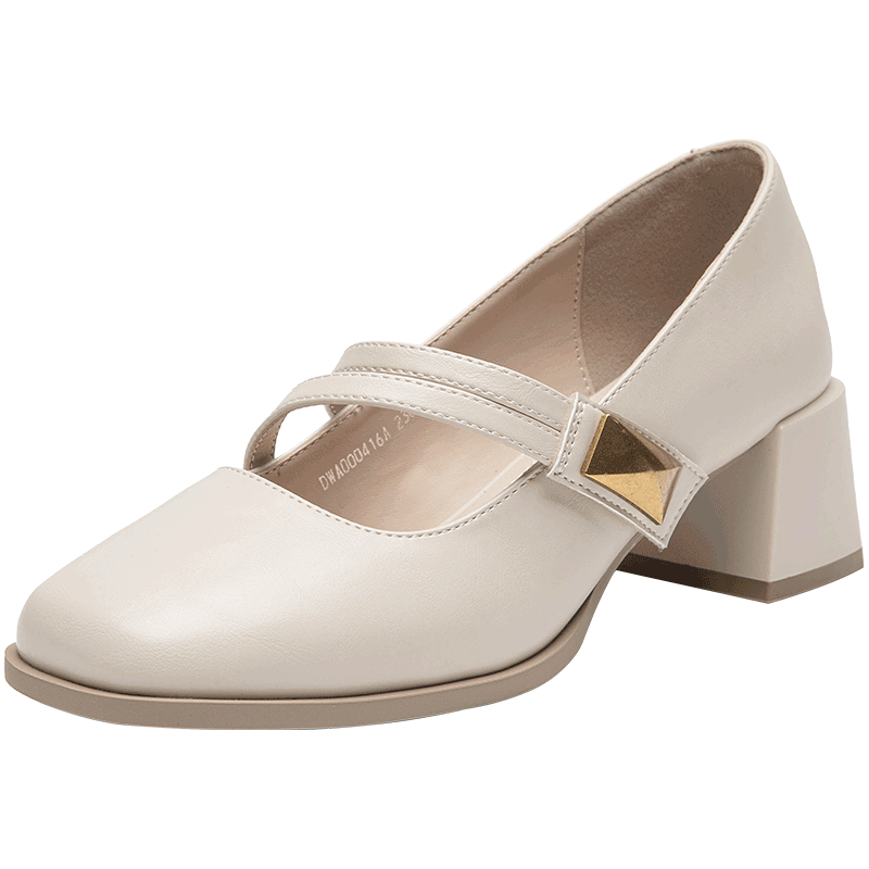 Dustodusto Mary Jane Shoes Women 2026 New Spring Thick Heel Low-Cut Single Shoes Commuting Versatile Elegant Retro High Heels