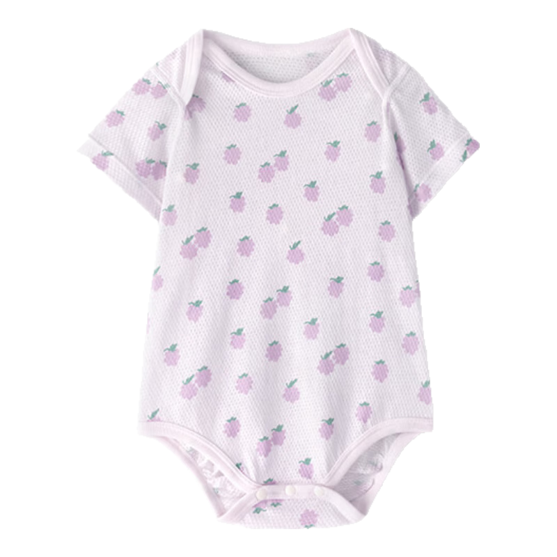 Koala Baby Bodysuit Summer Thin Fruit Checkered Cotton Mesh Cooling Baby Romper