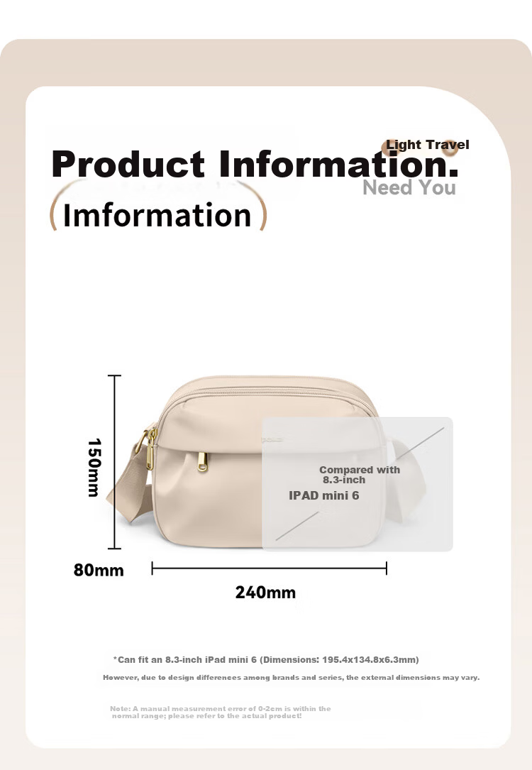 POLO Women's Lightweight Single Shoulder Crossbody Bag Large Capacity 8.3-inch iPad Bag Casual Phone Sports Sling Bag 5