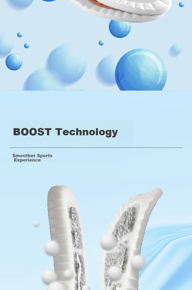 FOOTOPPO High-Elastic Air Cushion Sports Insoles for Men, Shock-Absorbing, Soft And Bouncy, Breathable, Long-Standing, Anti-Foot Pain, Ultra-Soft Basketball Insoles, Thickened 9