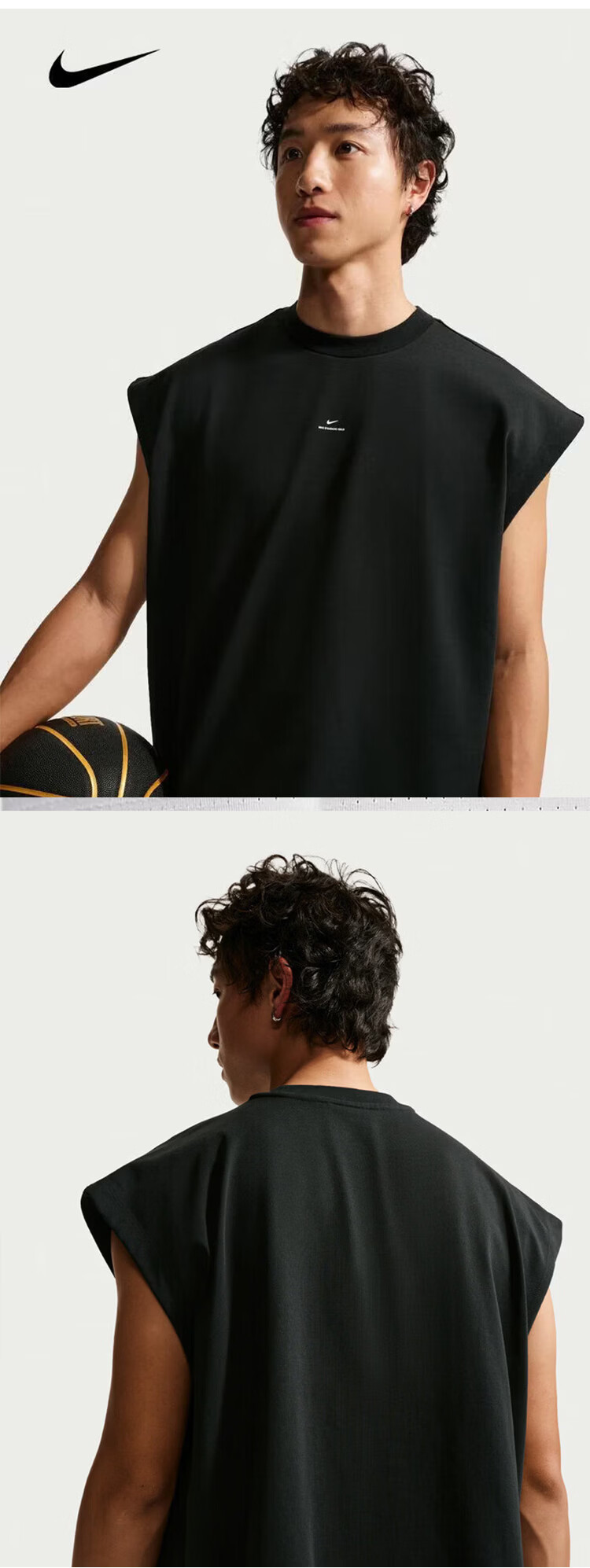 NIKE Men's Breathable Sports Knit Vest Loose Sleeveless IF2564-010 Black XL 3