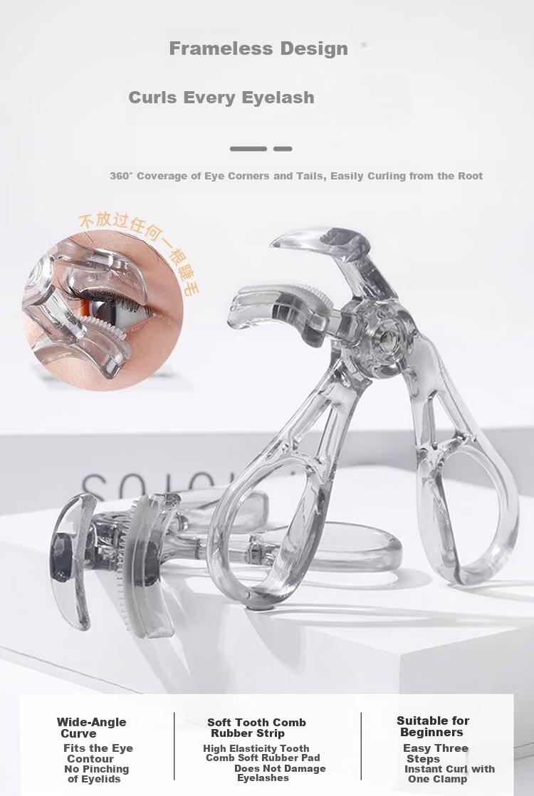 LiQing Frameless Comb Eyelash Curler Portable Long-lasting Wide-angle New Year Partial Eye Beginner Eyelash Curler 6