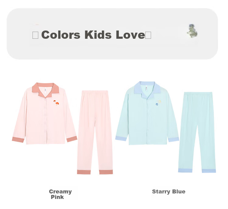 Hodohome Boys' Pajamas, Class A Pure Cotton Home Wear, Colorful Cartoon Long-Sleeve Cardigan Set for Boys, 503 140 7