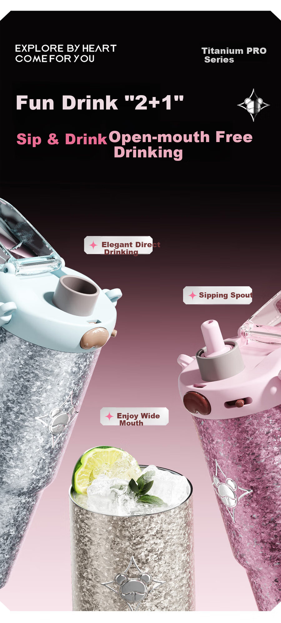 Xile Pure Titanium Jumbo Ice Mug High-Value Lightweight Luxury Car Water Bottle Large Capacity Titanium Cup Gift for Women 10