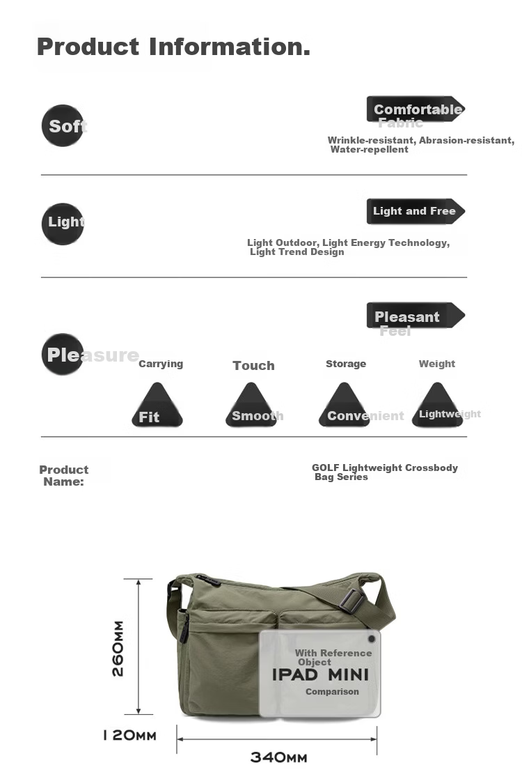 GOLF Crossbody Bag Women's Casual Shoulder Bag Unisex Phone iPad Waterproof Bag Women's Bag 38 Women's Day Gift 23