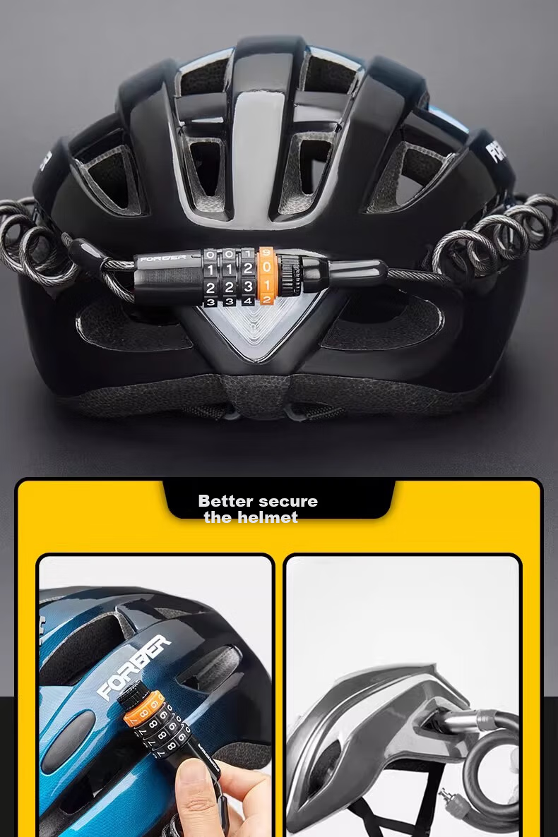 Forever Helmet Lock Bicycle Lock Electric Motorcycle Children's Combination Lock Mountain Road Bike Luggage Anti-theft Lock Black Pink 7