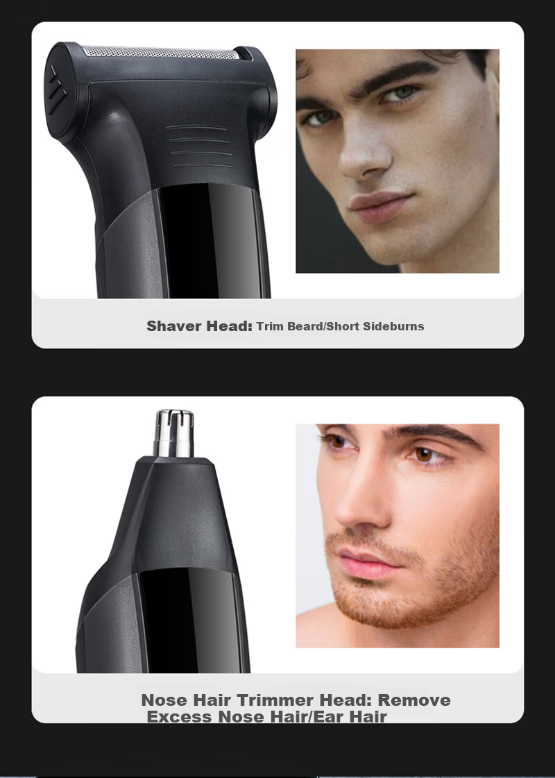 MKS Multifunctional Hair Clipper Shaver Nose Hair Trimmer Sideburn Engraving Electric Haircutting Machine Electric Hair Clipper Home Use 5-in-1 NV8708B 7