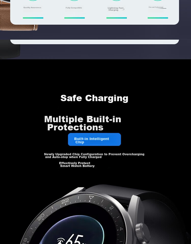 Watchbond Magnetic Fast Charging Dock Compatible with Huawei Watch GT6/5/4/3/2/buds/watch4/3/2/pro/Runner/cyber Cable Charging Base 3