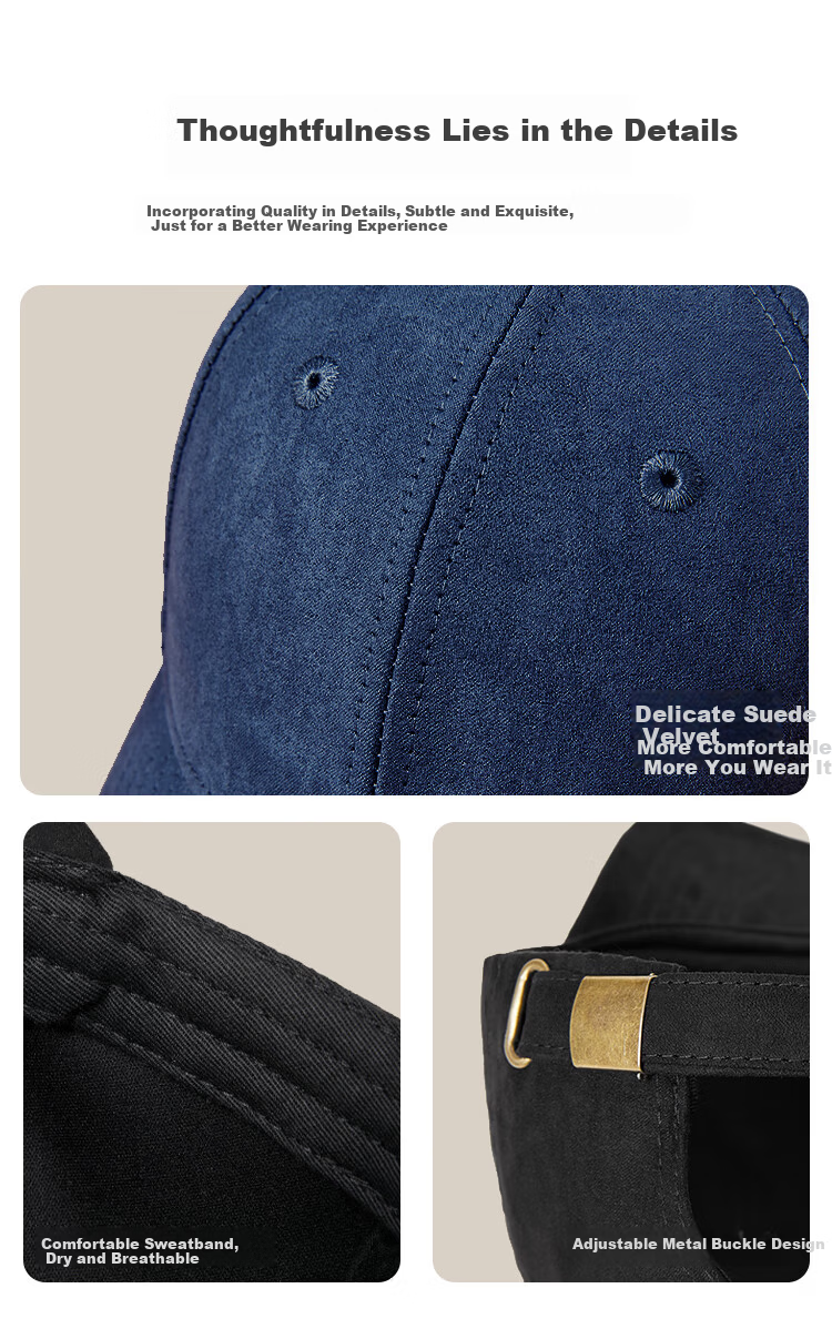 JEEP Men's Baseball Cap Four-Season Universal Fine Suede Hard Top Duckbill Outdoor Sun Hat Unisex 3