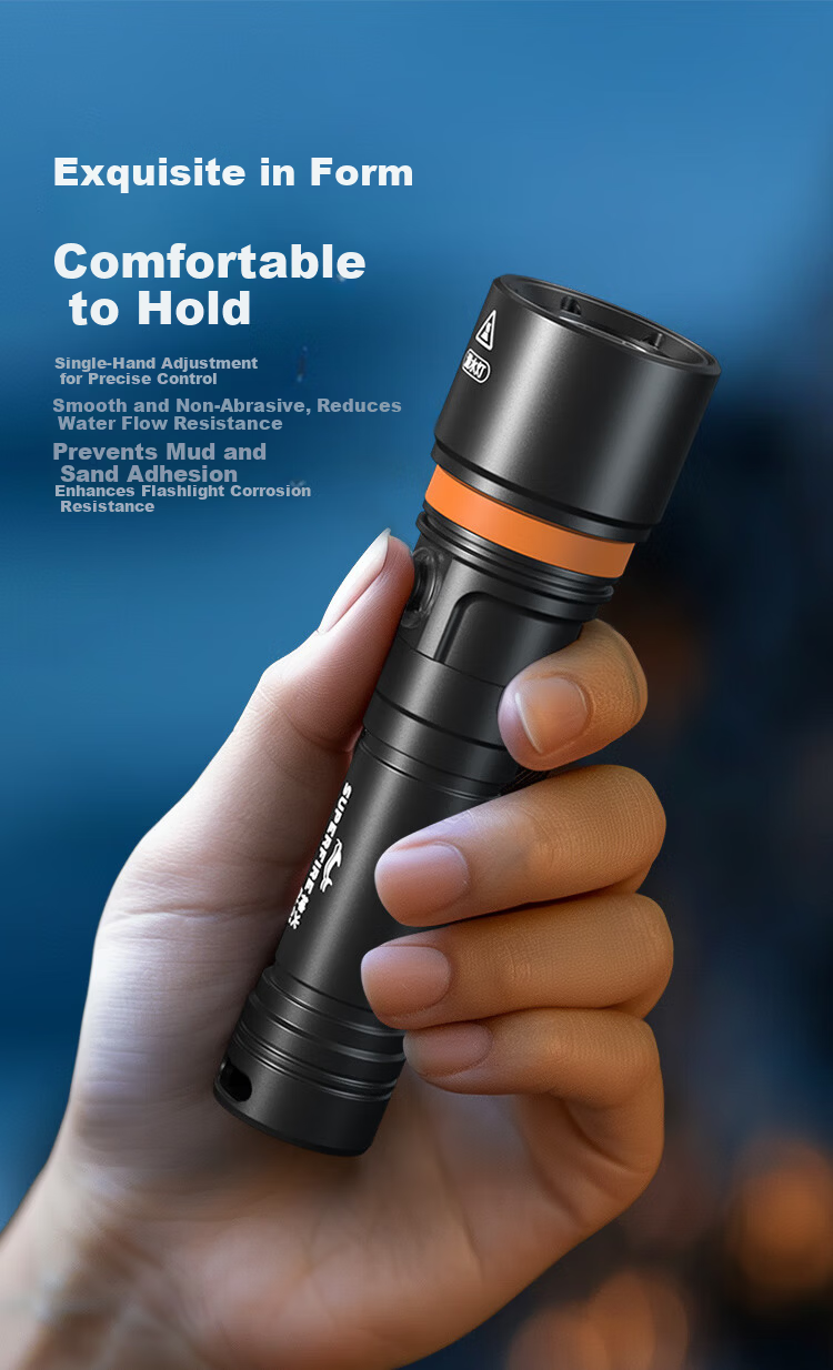 SupFire Underwater Diving Flashlight Professional High Brightness Waterproof Long Battery Life Outdoor Night Diving Sea Fishing Light 7