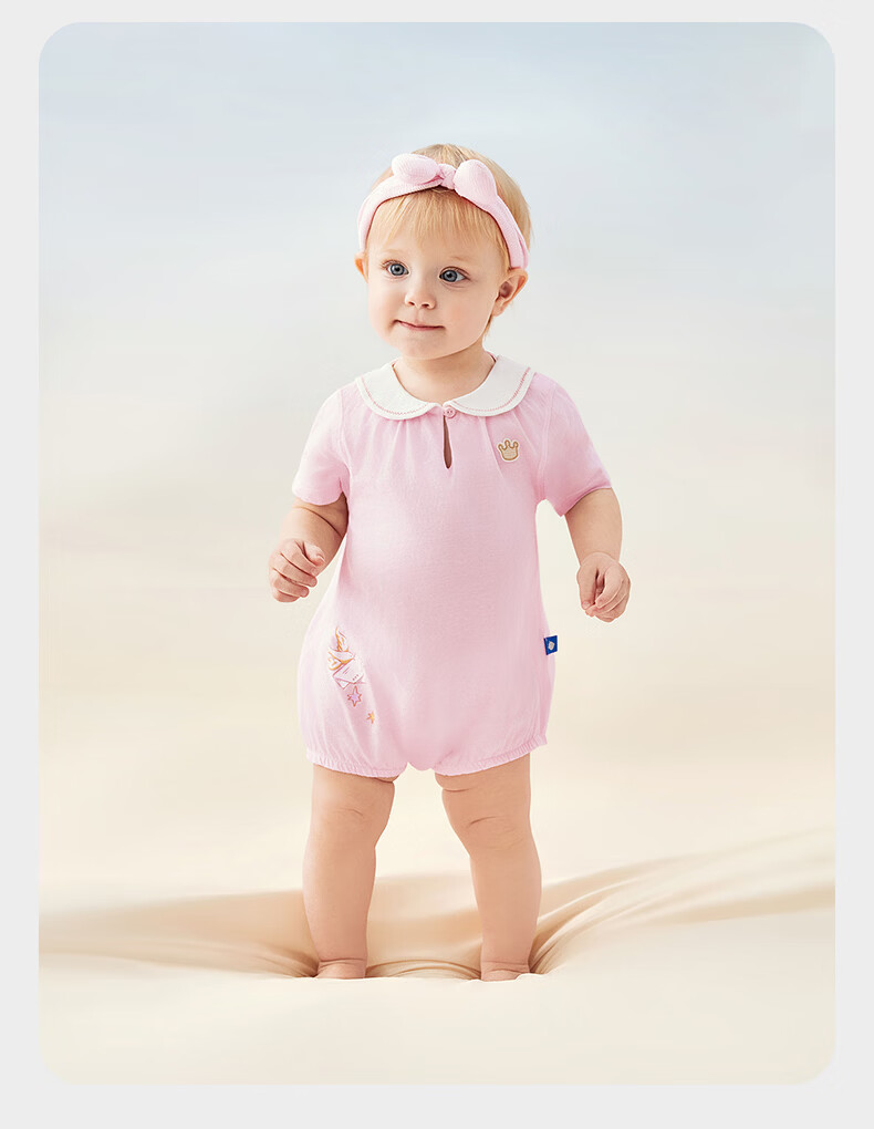 Babycare Pure Cotton Short Sleeve Pullover Triangle Romper Baby Jumpsuit Boys Girls Clothing Doka Manor 73cm 14