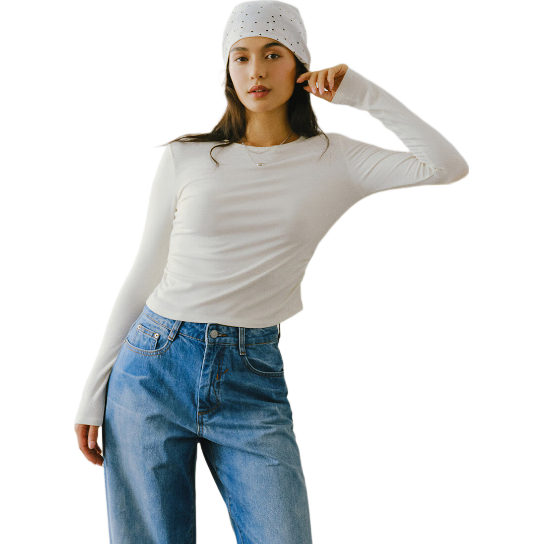Semir Women's Long-Sleeve T-Shirt, Slim-Fit, Heat-Generating, Fleece-Lined, Solid Color, Thin Top, 109725101010