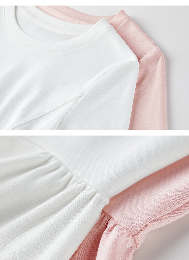 Shangdu Bila Gentle Pure Cotton Short Sleeve T-Shirt Women Spring Summer Simple Round Neck Split Design Slim Fit Top Youthful Temperament Layering 18