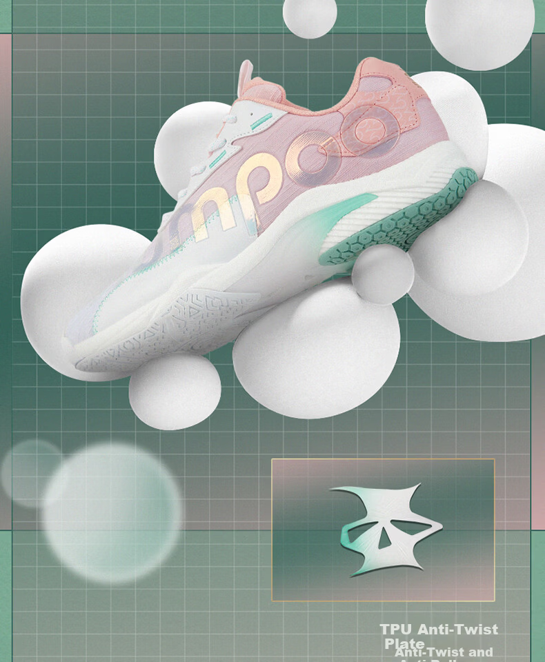 KUMPOO 25th Anniversary Limited Edition Badminton Shoes Anti-Twist Non-Slip Wear-Resistant Training Shoes KH-D72PRO.25th White Pink Size 40 7
