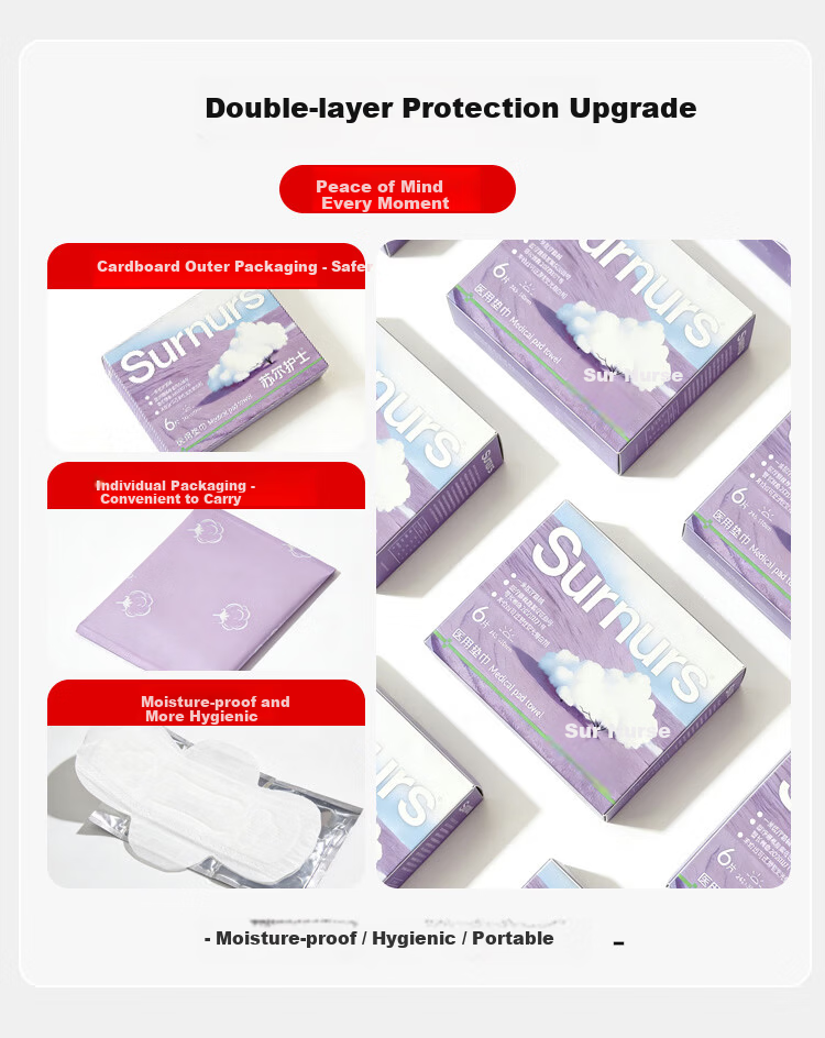 Sur Nurse Medical Grade Device Number Sanitary Pads 180mm 30pcs Ultra-thin Breathable Leak-proof Instant Absorption Invisible Menstrual Pads 13