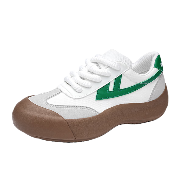 Warrior Official Women's Casual Shoes 2026 Summer New Breathable Thick-Soled Training Shoes White/Grey/Green Size 38