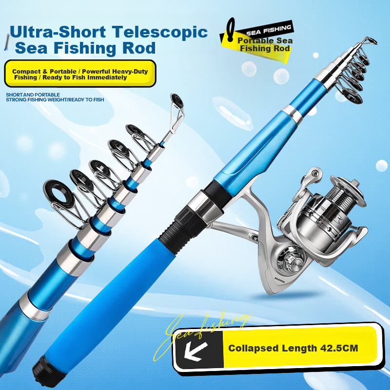 Taiyu 1.8m Sea Fishing Rod Set Long Casting Rod Spinning Reel Super Hard Smooth Fishing Pole