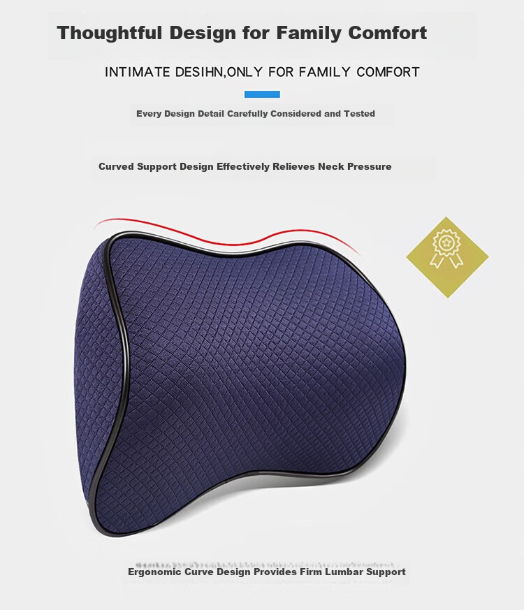 BOLISH Car Headrest Pillow Neck Pillow Cushion Office Home Neck Support Dark Blue ML for Xiaomi SU7 5