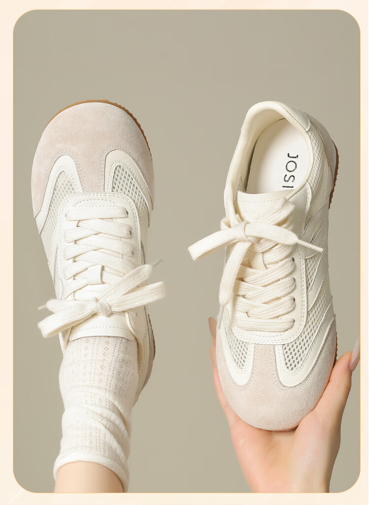 Zhuoshini Women's Mesh Breathable Flat Casual Sneakers Versatile Sports Shoes White Size 38 14