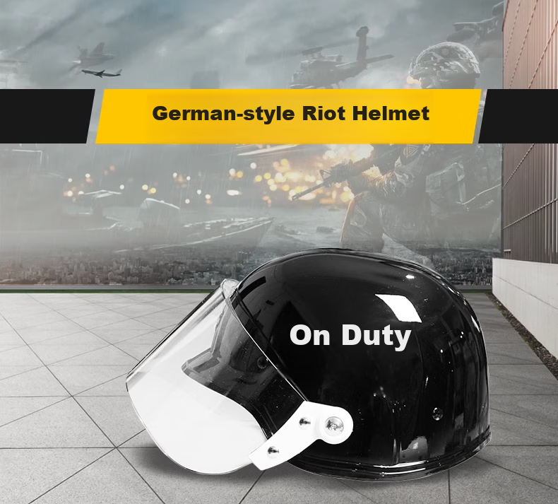 Lihu Shield German Style Riot Helmet Explosion-Proof Security Protective Helmet with Face Shield German Style Helmet [Black] 1