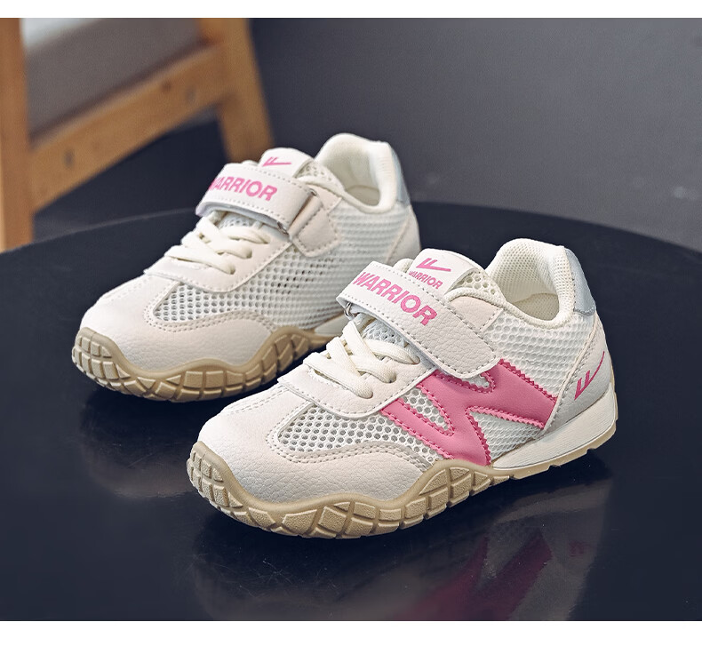 Warrior Boys Summer Sports Shoes Single Mesh Children's Running Shoes Breathable Girls Mesh Shoes WZ-2026 Beige/Purple 34 10