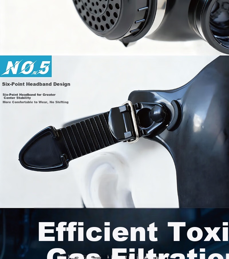 Puda MJ-4003 Full Face Gas Mask with No.3 Metal Canister, Self-Priming Organic Gas and Vapor Filter, Industrial Chemical Use, 1 Set 8
