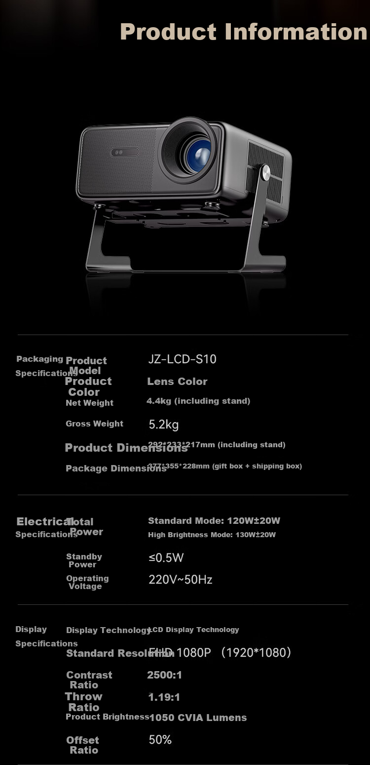 JD Jingzao Ultra 1300CVIA High-Brightness PTZ Projector Laser TOF Visual Focus Home Theater All-in-One PTZ 4K Smart Projector 17