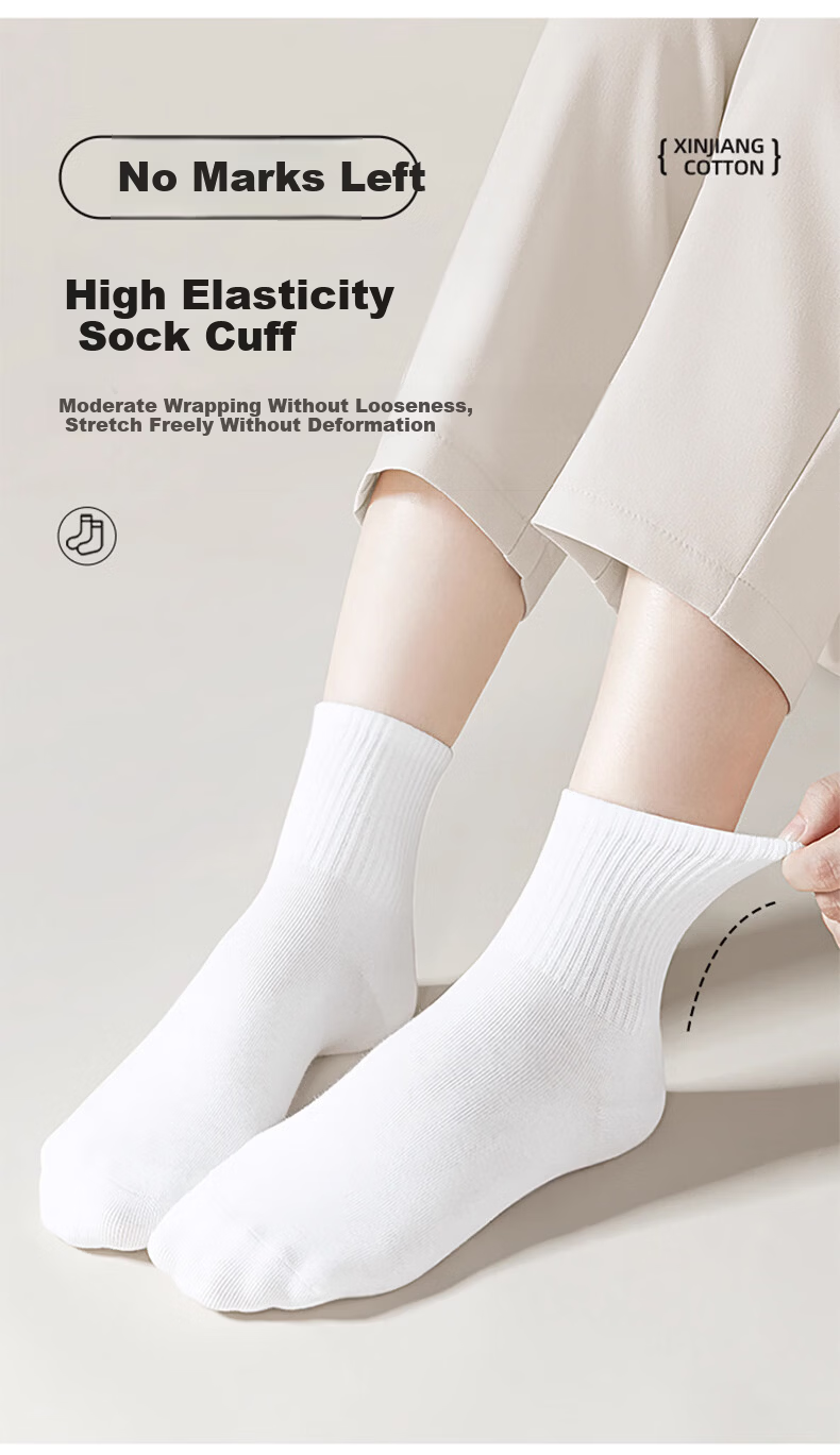 Jinghui Sichuang Disposable Socks 20 Pairs Unisex Travel Military Training Daily Cotton Long Tube Odor-Resistant Breathable Sweat-Absorbing Socks 6