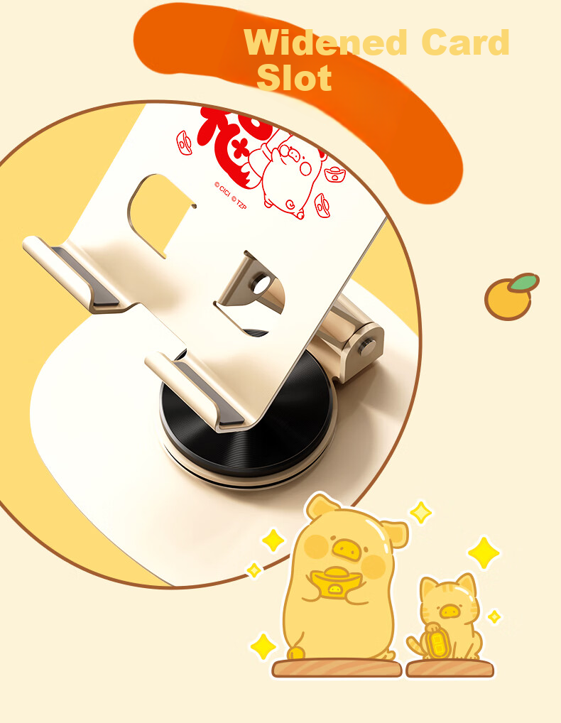 ROCK Crayon Shin-Chan Mobile Phone Stand, Desktop Tablet Stand, Live Streaming Gaming Online Class Binge-Watching, Multifunctional Metal Cute Compact Foldable Portable 360° Rotating Support Stand 12