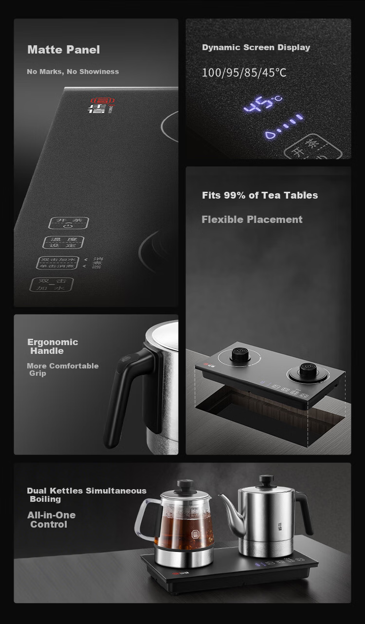 Zhuangxin Pure Titanium Constant Temperature Electric Kettle Embedded Tea Table Integrated Machine Double Bottom Fully Automatic Water Supply Multi-Stage Insulation Tea Kettle New Year Gift 15
