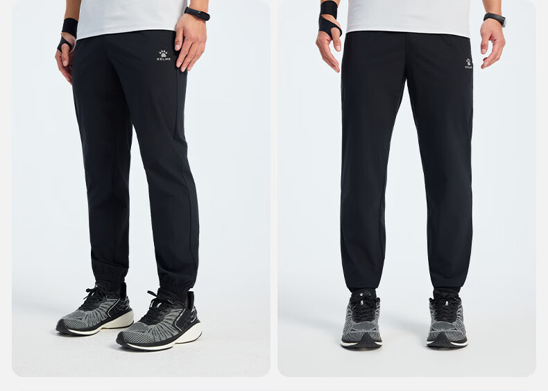 KELME Quick-Dry Sports Pants Summer Lightweight Breathable Antibacterial Jogger Woven Casual Trousers Midnight Blue 4XL 5