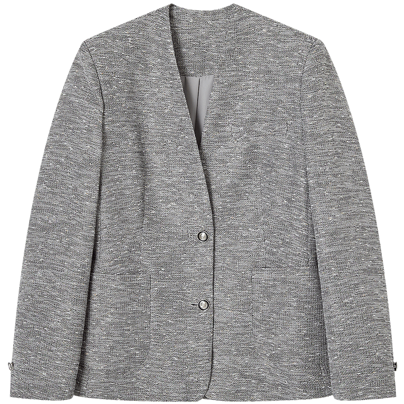 Demana [Smart Urban] Autumn Chic V-Neck Two-Button Patch Pocket Slim Fit Blazer for Women High-End Style