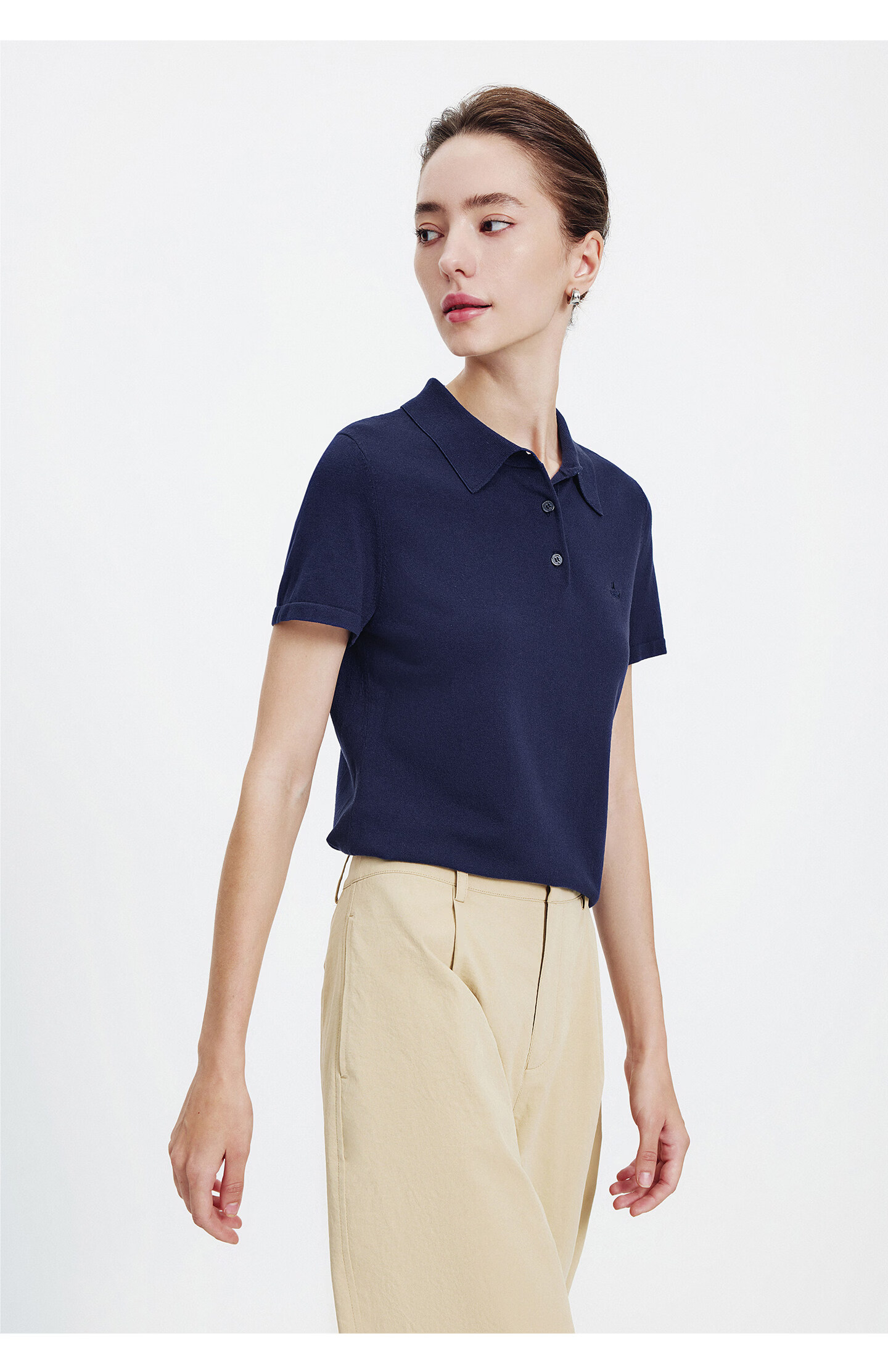 Navigare Slim Fit Small Sailboat Short Sleeve Polo Shirt 26 New Summer Solid Color High Elastic Knit 2325526520 XL 33