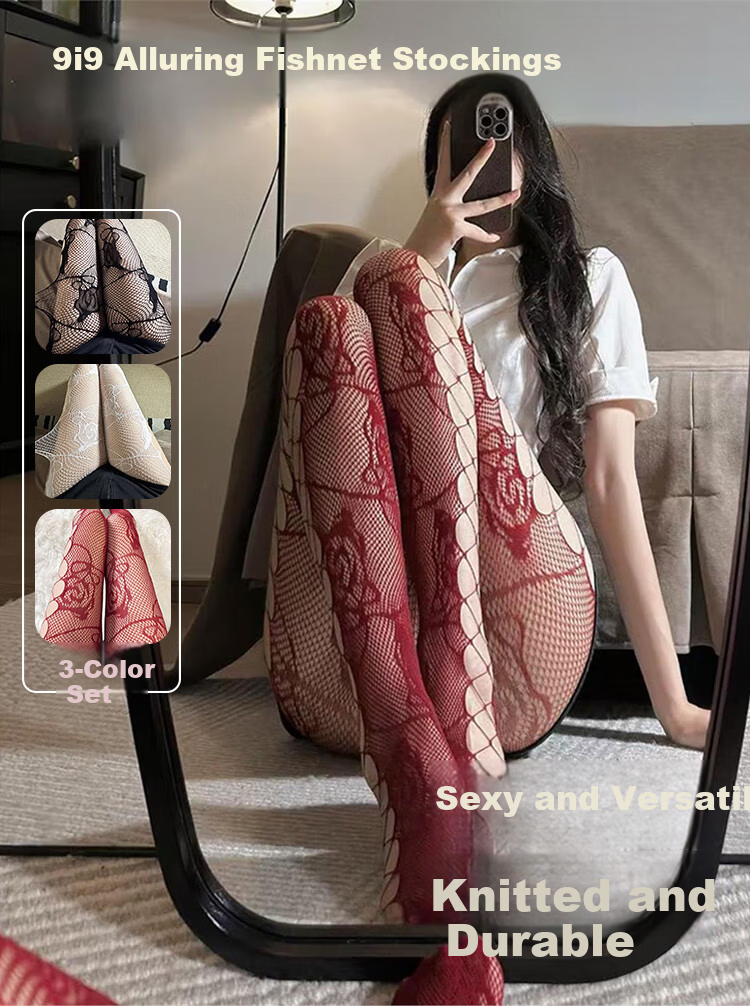 9i9 Irregular Ripped Lace Fishnet Stockings Sexy Vintage Sheer Leggings 3-Pack S64 1