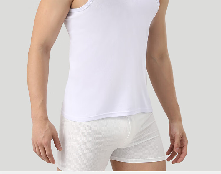 Langsha Men's Pure Cotton Vest High Elasticity Sports Sweat-Absorbing Breathable 2-Pack 15