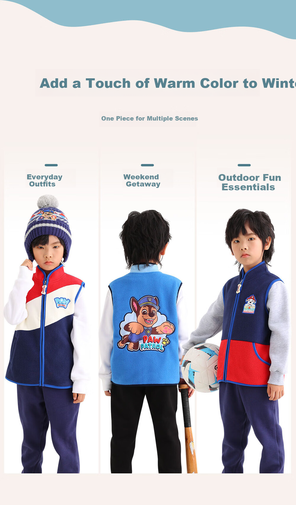 PAW PATROL Kids Vest Boys Girls Spring Baby Student Warm Fleece Jacket 1983A 120 2
