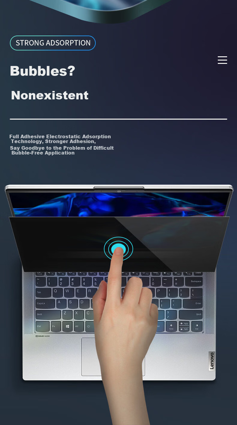 Aigo Privacy Screen Protector for Huawei MateBook 14/13/15/16 Full Adhesive Anti-Peeping Laptop Screen Film 5
