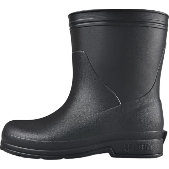 Chudun Mid-Calf Rain Boots, Non-Slip, Waterproof, Oil-Resistant Work Shoes for Kitchen And Food Factory, Black, Size 40-41