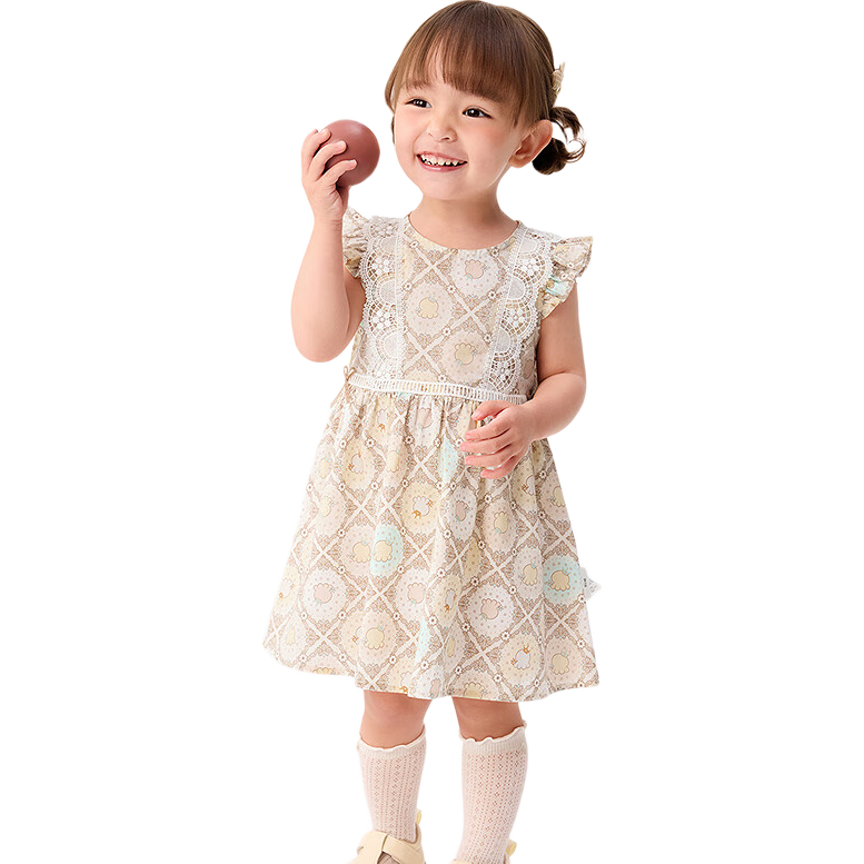 Balabala Kids Dress Girls Summer Baby Princess Floral Sweet Fashion Skirt