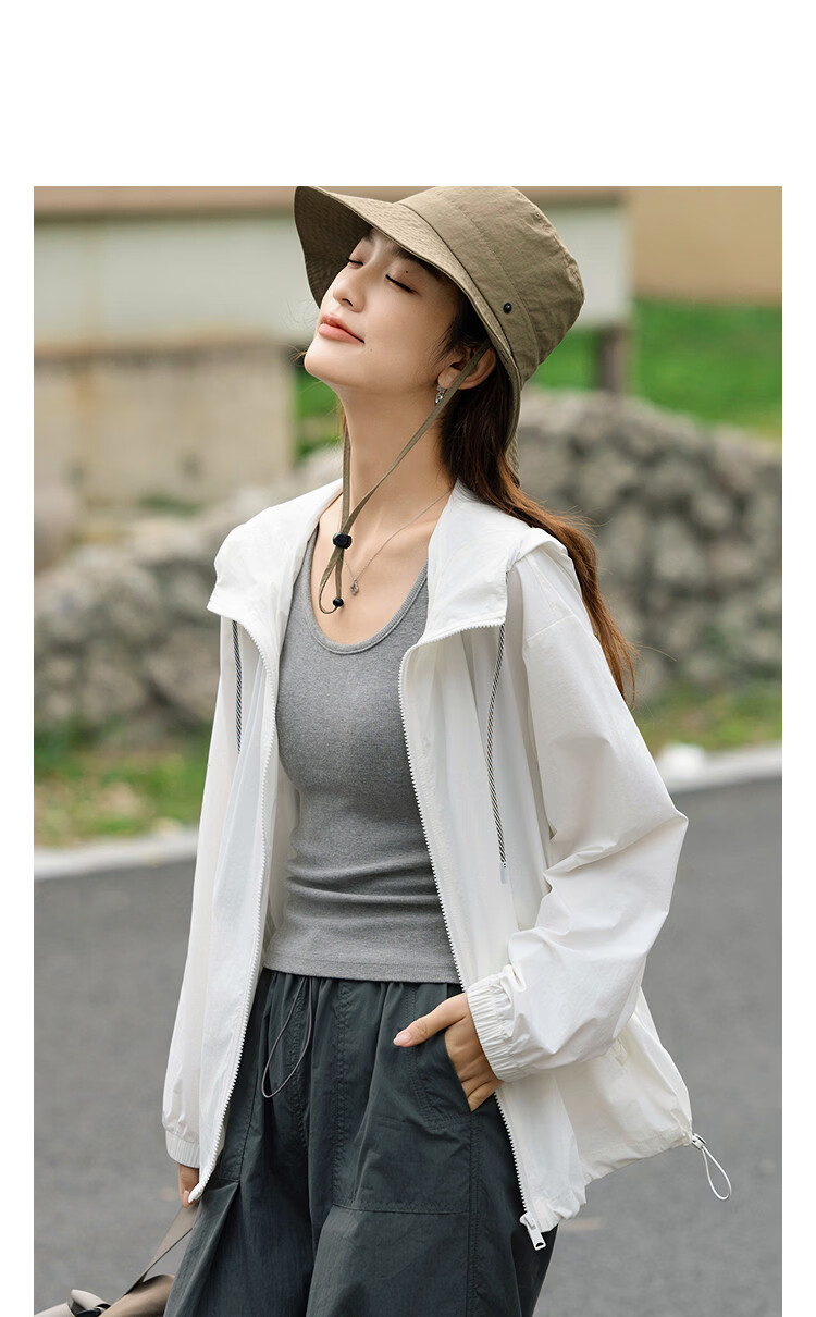 Demana UPF50+ UV Protection Spring Outdoor Sports Hooded Drawstring Petite Women's Jacket 9