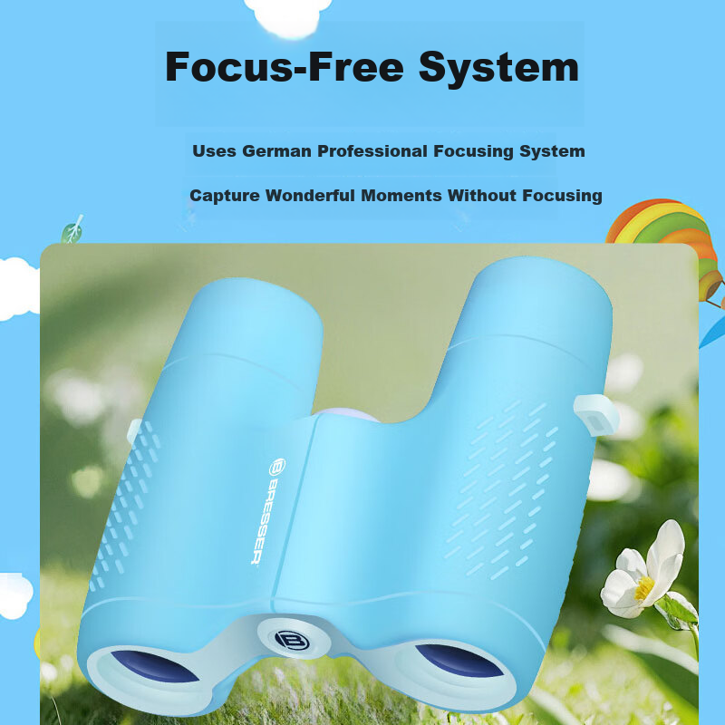 Bresser Germany Bresser 6x21 Blue Autofocus Children's Binoculars Compact for Ages 3-10 Spring Festival Birthday Gift