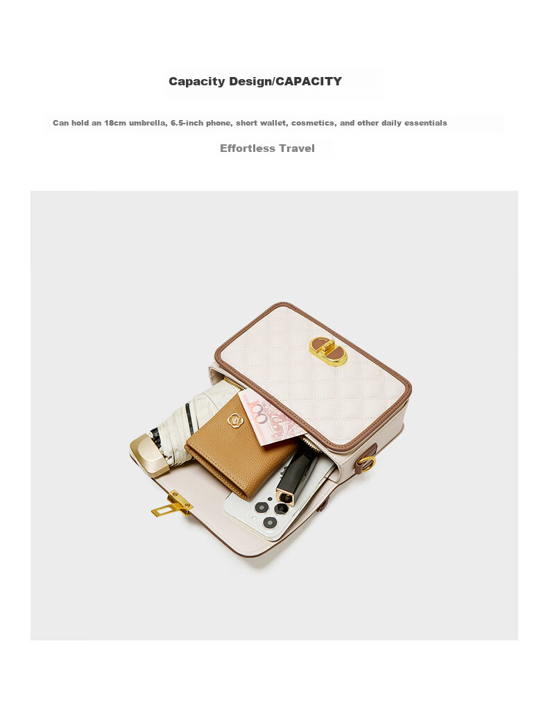 15MINS Women's Bag 2026 New Luxury Brand Quilted Chain Handbag Shoulder Bag Birthday Gift 9