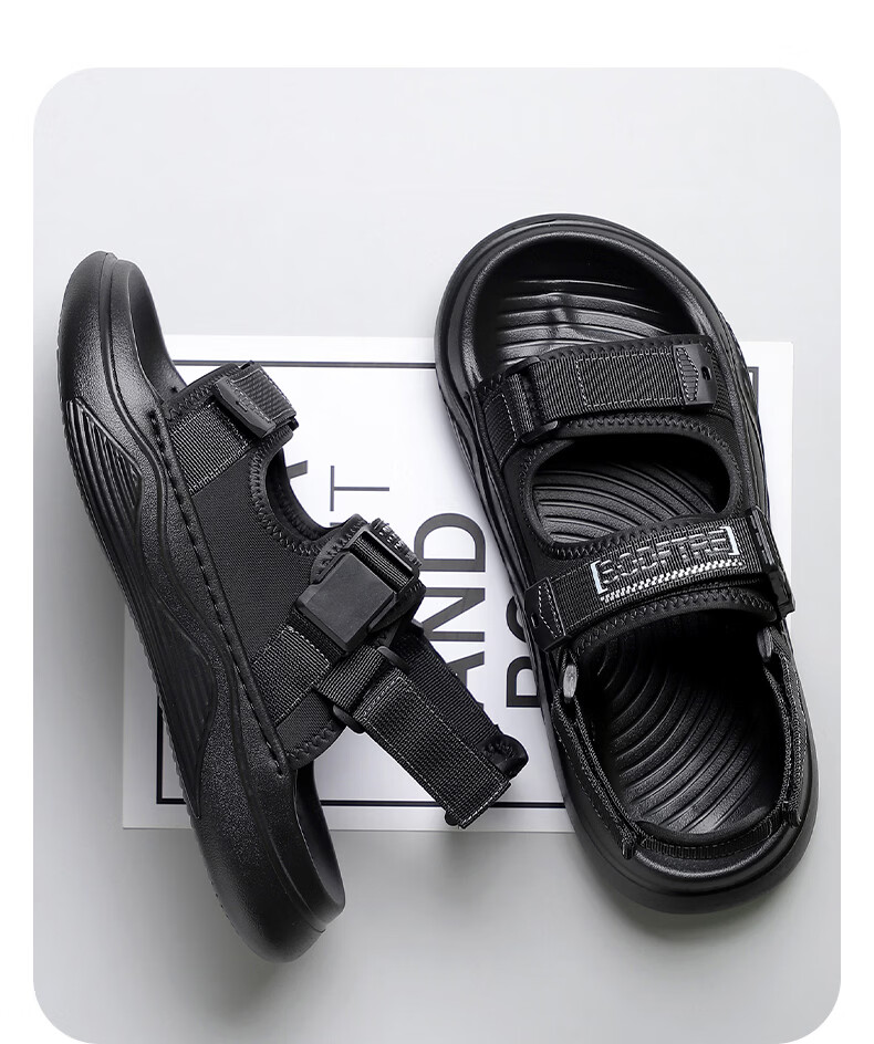 MEXICAN Spring Summer New Breathable Men's Sandals Lightweight Versatile Outdoor Sports Casual Shoes Black 39 19